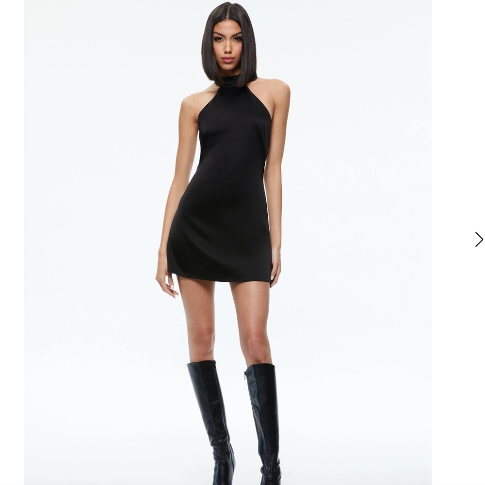 Alice + Olivia KOI HALTERNECK MINI DRESS